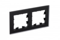 Systeme Electric AtlasDesign Nature рамка СУ 2 мест. матовое стекло черный ATN331002 (2!)