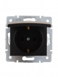 Lezard KARINA мех. роз. СУ 1 мест. 16А земля, крышка, керамика чёрн. бархат (корп. ABS) 707-4288-123