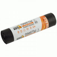 Мешки для мусора 240л/5шт, 43мкм, ПВД, рулон, черные 310421 Рыжий кот
