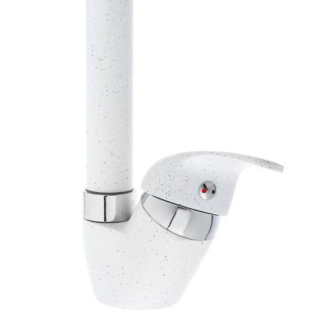 RAIN Смеситель для кухни Веста, высокий излив, картридж 35мм, латунь, под гранит, белый