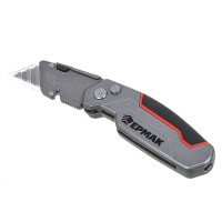 ЕРМАК Нож универсальный складной, цинк.сплав+ABS+TPR, с выдв.лезв.19мм трап.+2 запас.лезв.+2 биты