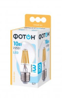 ФОТОН лампа св/д груша A60 E27 10W(1020lm) 3000K 2K филамент без пульсации 108x60 3г арт.24071