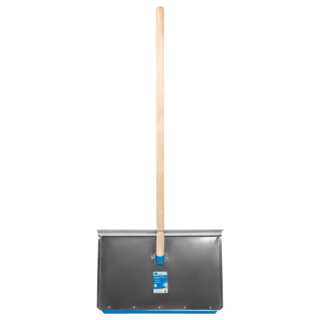 Лопата для уборки снега тротуарная, алюминиевая, 600 х 400 х 1420, деревянный черенок, Сибртех