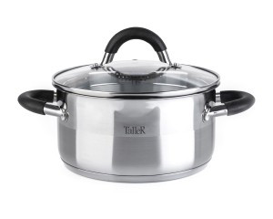 Кастрюля нерж сталь с крышкой Телфорд 3,1л, стенки 0,6мм, дно 2,8мм, индукция TR-17193 TalleR
