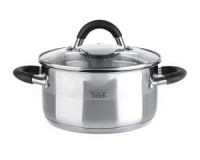 Кастрюля нерж сталь с крышкой Телфорд 3,1л, стенки 0,6мм, дно 2,8мм, индукция TR-17193 TalleR