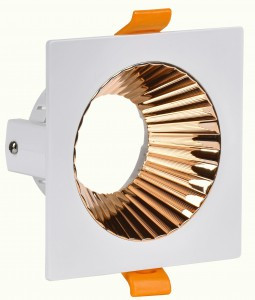 IEK св-к 4109 встр. поворотн. GU10 белый/золото пласт.