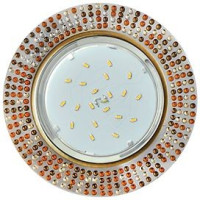 Ecola GX53 H4 5319 св-к Круг с прозр-янтарной мозаикой, Зерк./Черненая бронза 40x123 FQ53RMECB (10!)