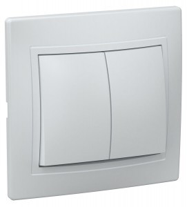 IEK КВАРТА выкл. СУ 2 кл. бел (пласт. осн.) ВС10-2-0-КБ EVK20-K01-10-DM
