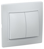 IEK КВАРТА выкл. СУ 2 кл. бел (пласт. осн.) ВС10-2-0-КБ EVK20-K01-10-DM