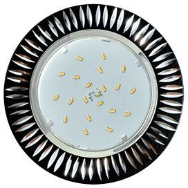 Ecola GX53 H4 DL5383 св-к Рифленые реснички Черный/Алюм. 20x110 FB5383ECB (10!)