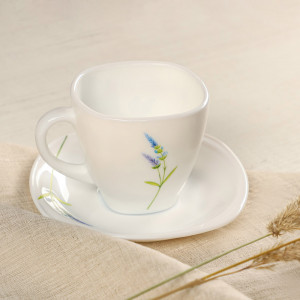 MILLIMI Касия Чайная пара (чашка 210мл., блюдце 14,5см) опаловое стекло, Н220302