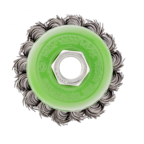 Щетка для УШМ, 65 мм, М14, "чашка", крученая проволока 0.5 мм Сибртех