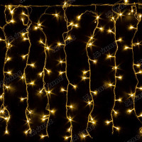 Гирлянда штора LED LС-1-1 160 лампочек, прозрачный провод 1,5*1,5 Теплый белый
