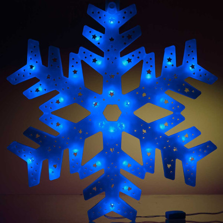 Гирлянда-панно СНЕЖИНКА СИНИЙ/D-40см, пластик/
