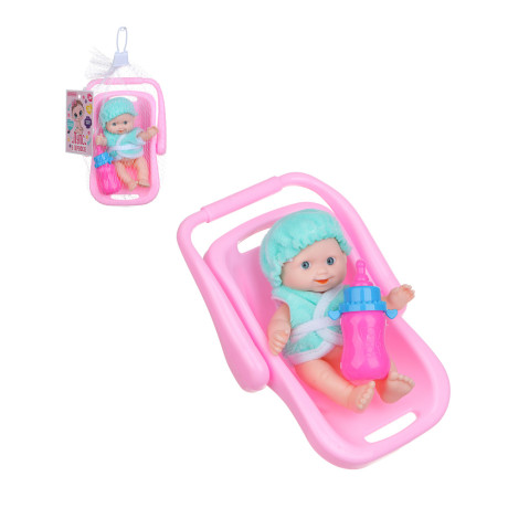 ИГРОЛЕНД Пупс в переноске, PP, 10х16х8см, 3 дизайна