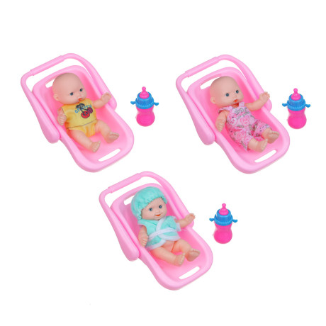 ИГРОЛЕНД Пупс в переноске, PP, 10х16х8см, 3 дизайна