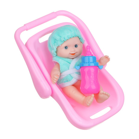 ИГРОЛЕНД Пупс в переноске, PP, 10х16х8см, 3 дизайна