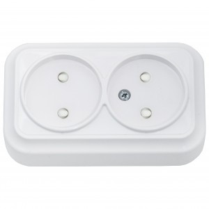 Bylectrica Вариант роз. 16А 2 мест. ОУ штор. (корп. ABS) белый РА16-0145