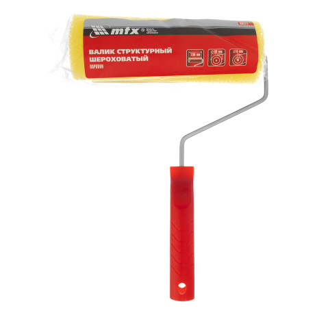 Валик "Структурный" поролоновый с ручкой, "шероховатый", 230 мм, D 80 мм, D ручки 6 мм MTX