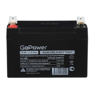 Аккумулятор свинцово-кислотный GoPower LA-435 4V 3.5Ah (1/20)