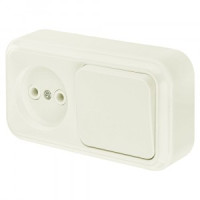 Bylectrica ПРАЛЕСКА Блок (1 выкл. + роз) ОУ беж., (В-РЦ-521 беж.)