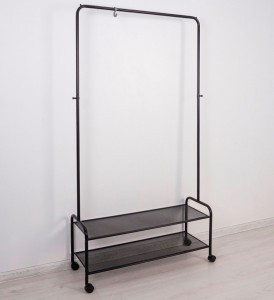 Вешалка напол. гардероб. Валенсия 32М на колес.(2полки)90*30*162(черн)до 20кг ВГВ32МЧ под заказ ЗМИ
