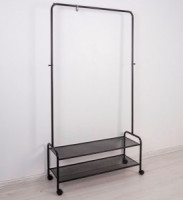 Вешалка напол. гардероб. Валенсия 32М на колес.(2полки)90*30*162(черн)до 20кг ВГВ32МЧ под заказ ЗМИ