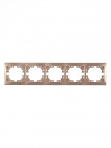 Lezard Мира рамка 5 мест. (б/вст, горизонт.) светло-коричневый перламутр (PC) 701-3100-150