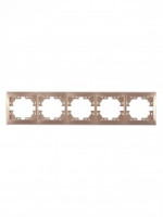 Lezard Мира рамка 5 мест. (б/вст, горизонт.) светло-коричневый перламутр (PC) 701-3100-150