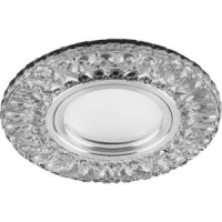 Feron Св-к встр. со св/д подсветкой 15LED*2835 SMD 4000K, MR16 50W G5.3, белый, хром, CD906 28849