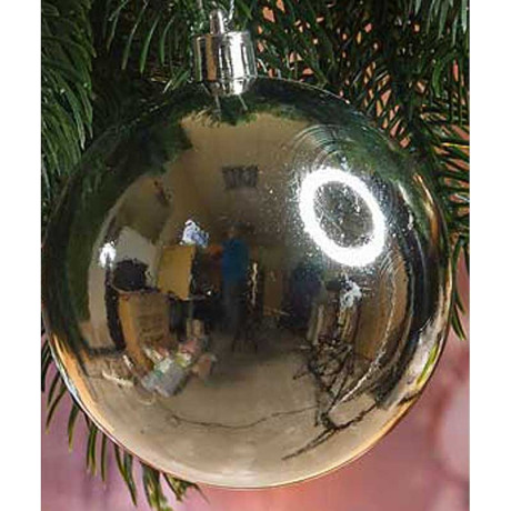 Шар JY-11-1 2 шт 10 см глянцевые серебро (36)