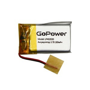 Ак-р Li-Pol GoPower LP402030 PK1 3.7V 180mAh (1/10/250)