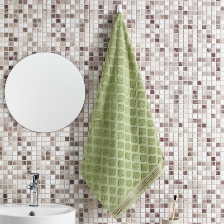 PROVANCE Эвкалипт Полотенце махровое, 100% хлопок, 70х130см, 420гр/м, зеленый