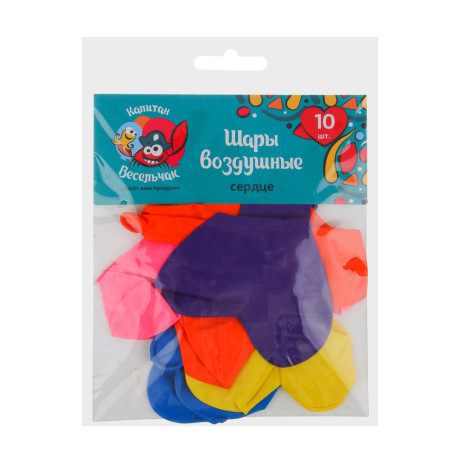 Набор воздушных шаров тм Fntastic "Сердце" 12", 10 шт, цветные в пакете