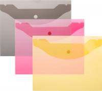 Папка конверт на кнопке А5,190x240мм,Attache, 180мкм, 10шт.уп , ассорти 1019524