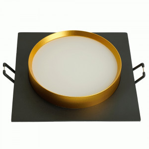 Feron cв-к встр. под лампу GX53, черный/золото, квадрат 110х110х40мм DL506 51364