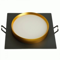 Feron cв-к встр. под лампу GX53, черный/золото, квадрат 110х110х40мм DL506 51364