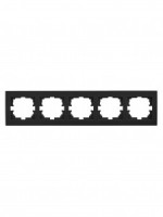 Lezard RAIN рамка СУ 5 мест. гориз. с вст. черный бархат 703-4242-150