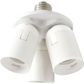 Ecola патрон-переходник с цоколя E27 на 3хE27 Узкий Белый A7Y37WEAY