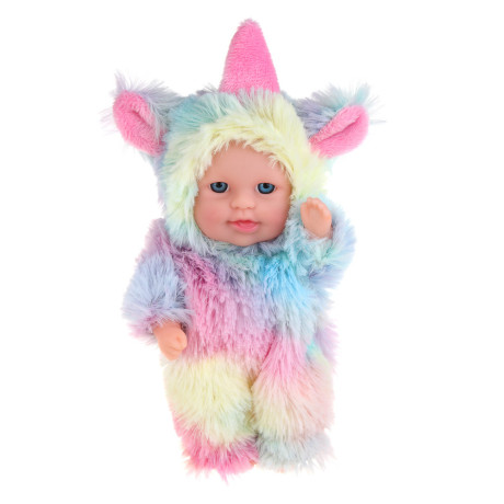 ИГРОЛЕНД Пупс в кигуруми 12 см, PVC, PP, полиэстер, 10,2х5х17 см