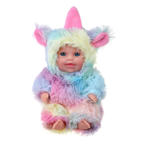 ИГРОЛЕНД Пупс в кигуруми 12 см, PVC, PP, полиэстер, 10,2х5х17 см