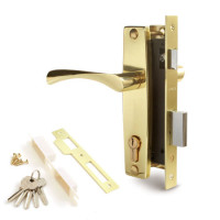 Замок врез 1323/60-G Apecs (золото) с ручками  \16