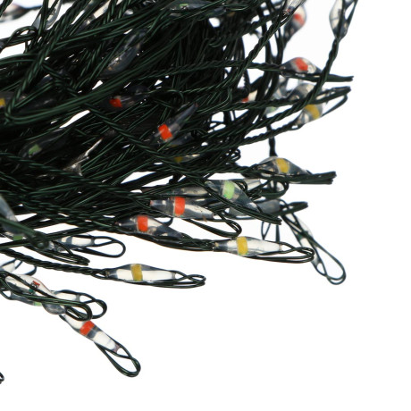 СНОУ БУМ Гирлянда эл. нить росы мишура 10м, 280LED, мульти, пост.свеч., мед.провол., зел. цвет, 220В