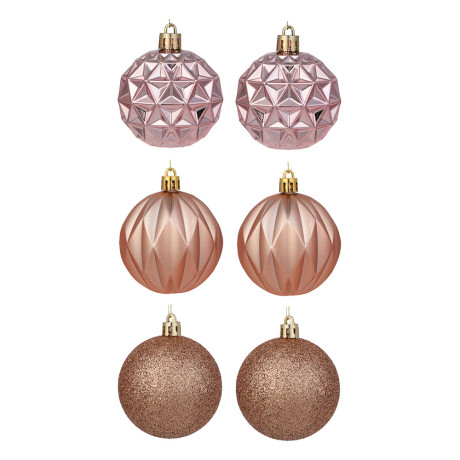 СНОУ БУМ Набор шаров 6 см, 6 шт, розовый, 26-173