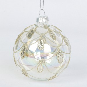 Шар "Изысканность" 8см, прозрачный с рисунком (кратность16шт!)(цена за 1шт) Волшебная страна