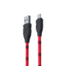 FORZA Кабель для зарядки Питон Micro USB, 1м, 2А, тканевая оплётка, 3 цвета, пакет