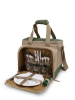 Набор д/пикника Арктика 4100-3 13л + набор посуды на 3-х, зелёный