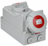 IEK силовая  розетка ССИ-825 (CEE) стац. с механ.блокир. 3P+PE+N 32А-6ч 380В IP67 PSR12-032-5-5-67