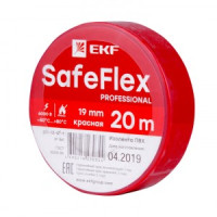EKF SafeFlex Изолента ПВХ 19/20 красная, класс А (профес.) 0.15х19 мм, 20 м plc-iz-sf-r