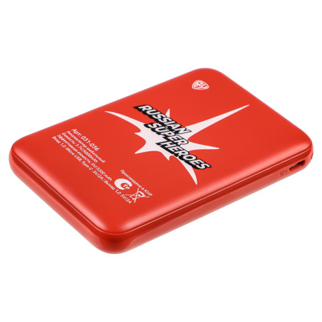 BY Аккумулятор мобильный, 5000мАч, 2xUSB, 2А, Герои, ЗАРЯ